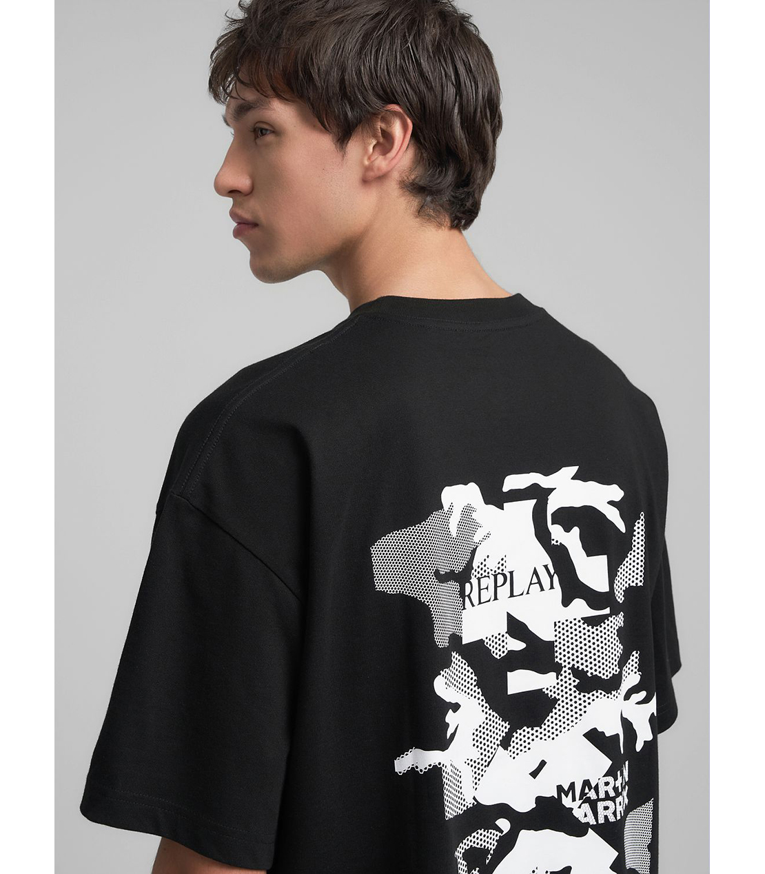 オーバーフィット REPLAY X MARTIN GARRIX ロゴ&グラフィックTシャツ 詳細画像 ブラック 6